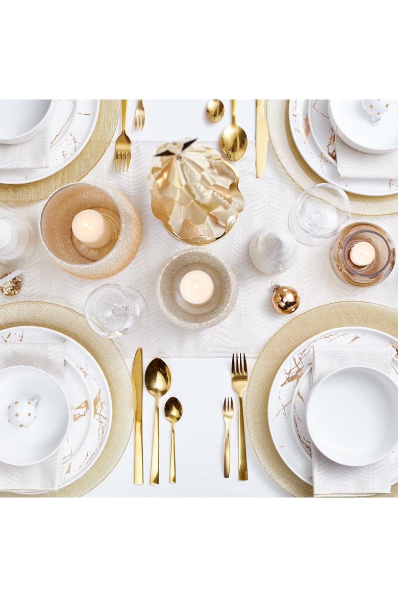 Zora Porcelain 32-Piece Dinnerware Set, Alternate, color, White