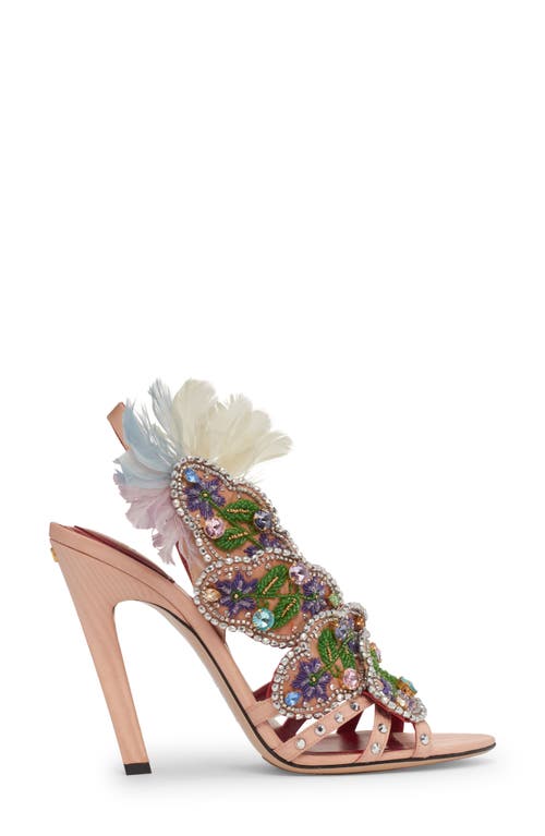 Valentino Crystal Leaves Sandal In Multi