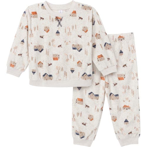 Modern Moments™ By Gerber Fleece Pajama Top & Pant Set In Oatmeal Village