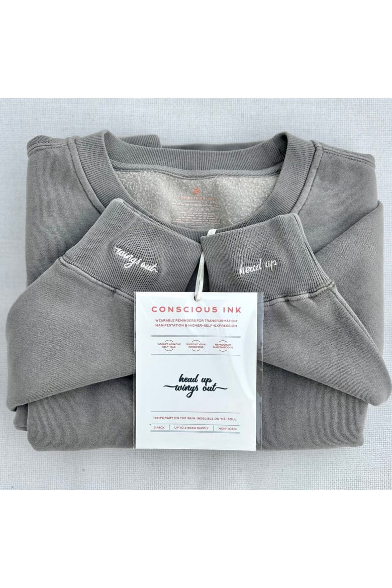 Head Up Wings Out Sweatshirt + Manifestation Kit, Main, color, Faded Grey