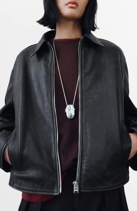 Leather Bomber Jacket