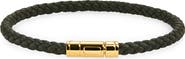 TOM FORD Tubular Clasp Braided Leather Bracelet