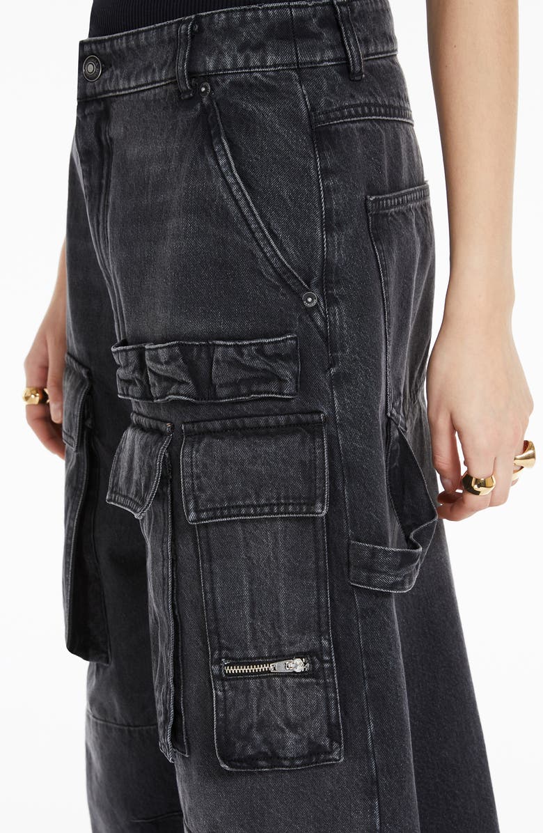 SPORTMAX Oversize Cotton Nonstretch Cargo Jeans, Alternate, color,