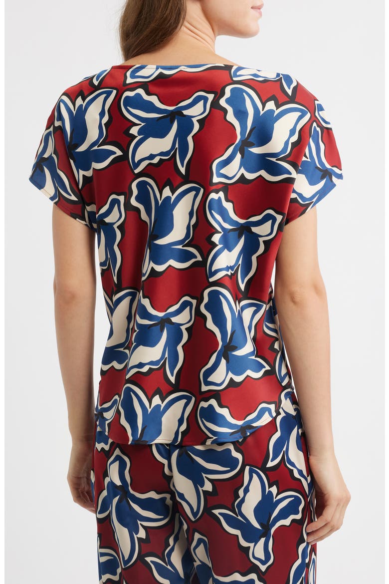 Cowl Neck Floral Top, Alternate, color, RUST MULTI