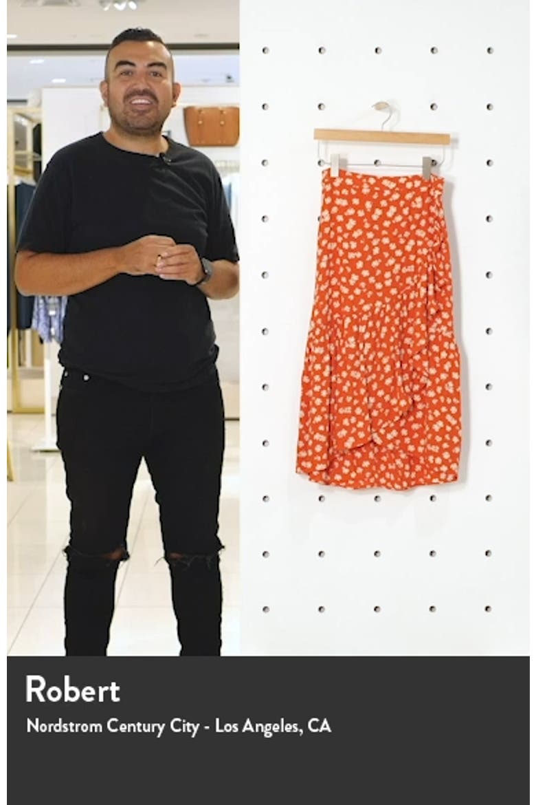 Happy Hibiscus Ruffle Faux Wrap Midi Skirt video