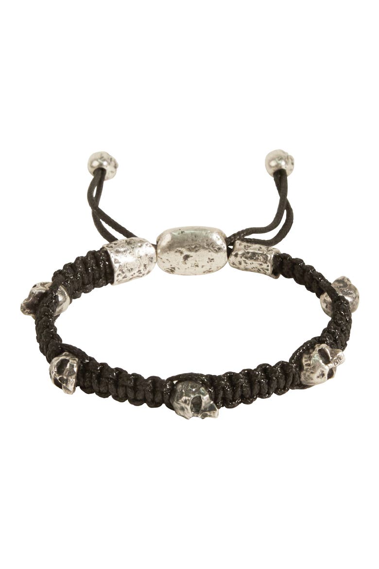 Skull Bracelet, Main, color, SILVER