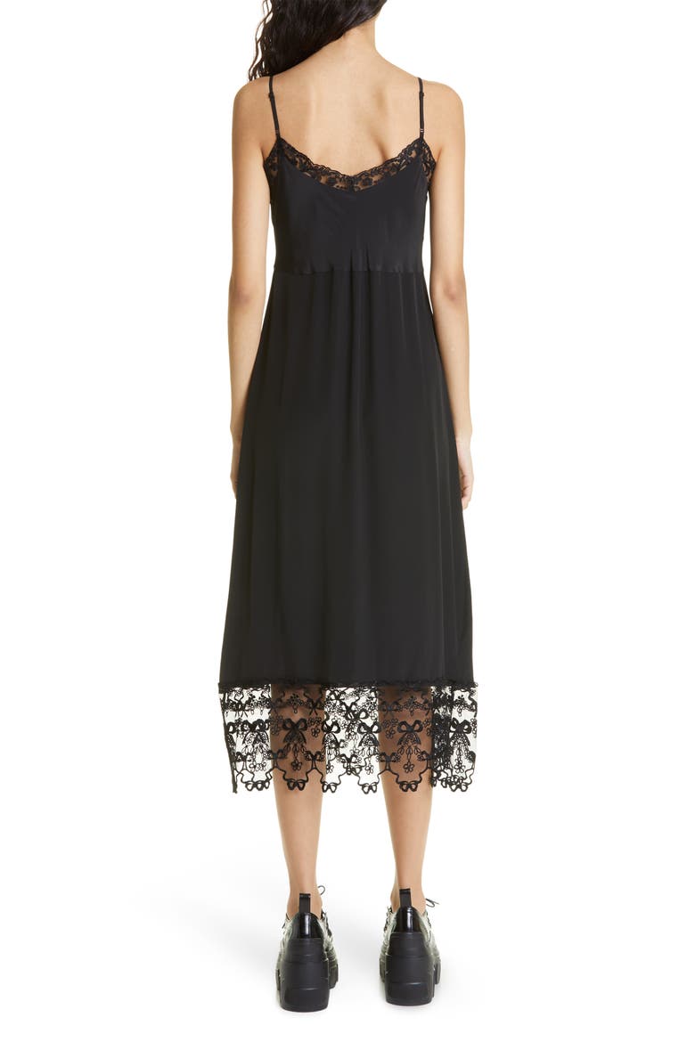 Lace Trim Slipdress, Alternate, color, BLACK