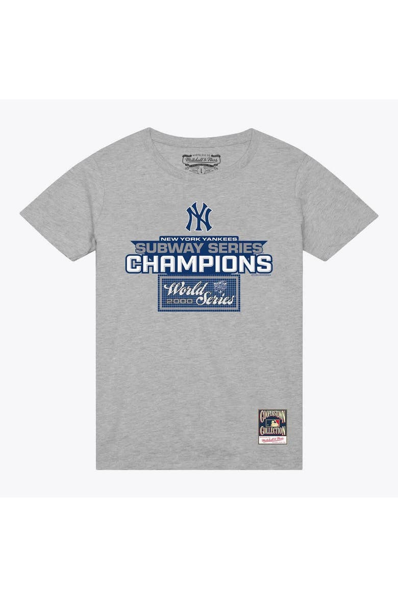 Men's Mitchell & Ness Gray New York Yankees Cooperstown Collection Subway Series Champs T-Shirt, Main, color, Gray