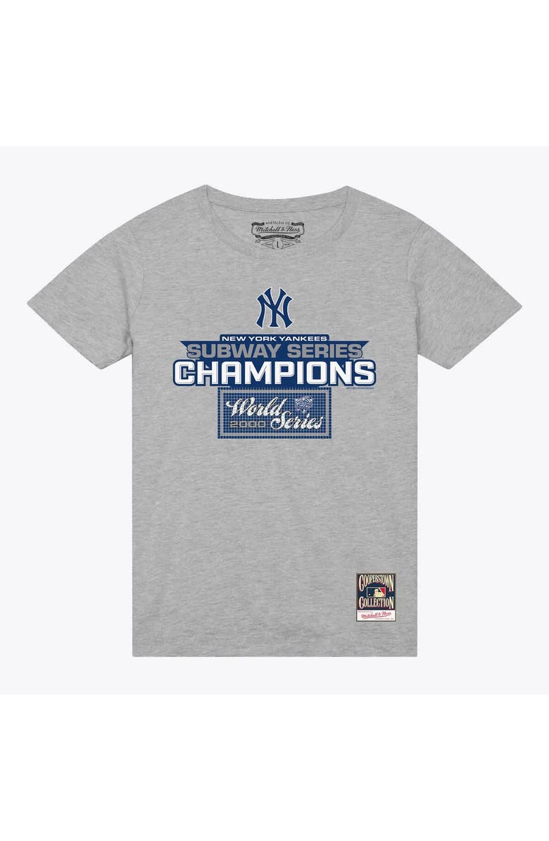 Mitchell & Ness Men's Mitchell & Ness Gray New York Yankees Cooperstown Collection Subway Series Champs T-Shirt, Main, color, Gray