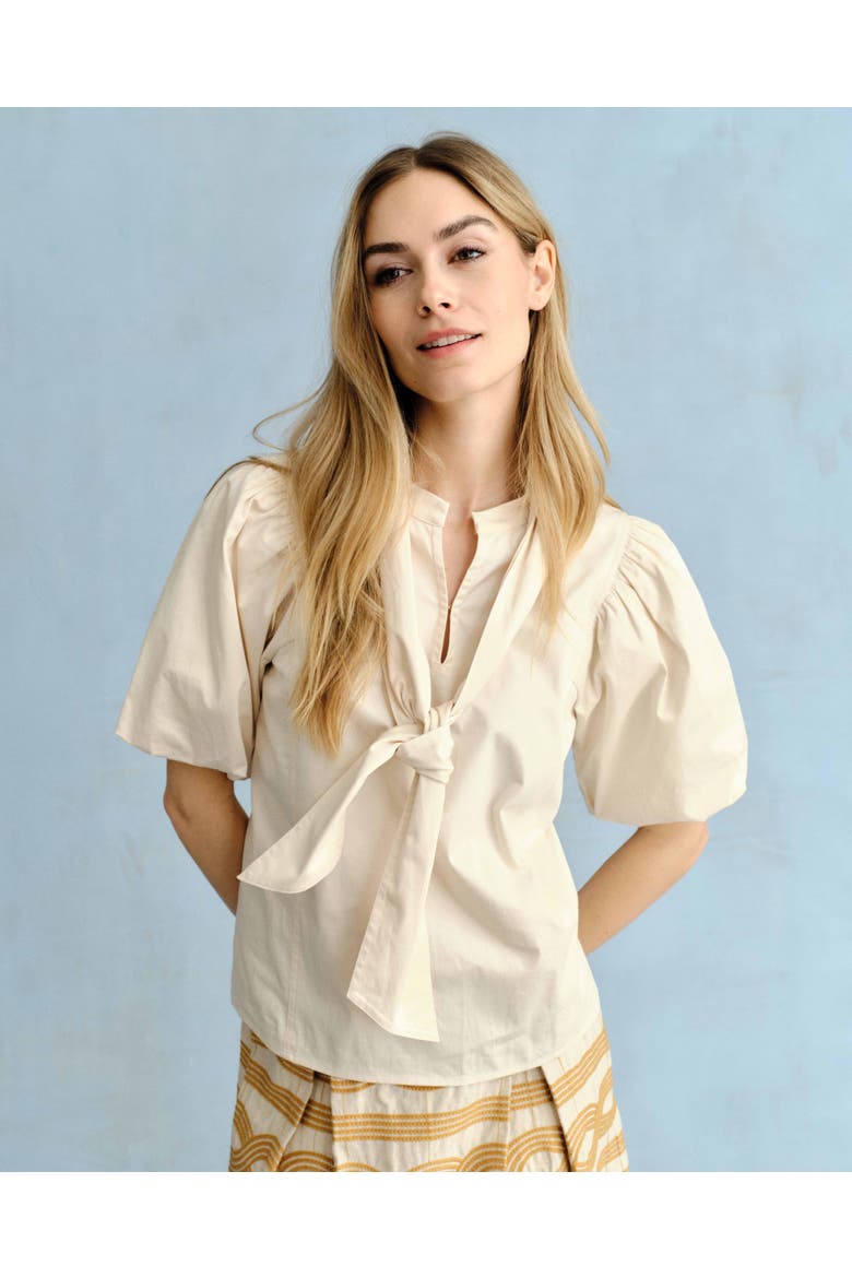 Perry Removable Tie Neck Top, Alternate, color, Ivory