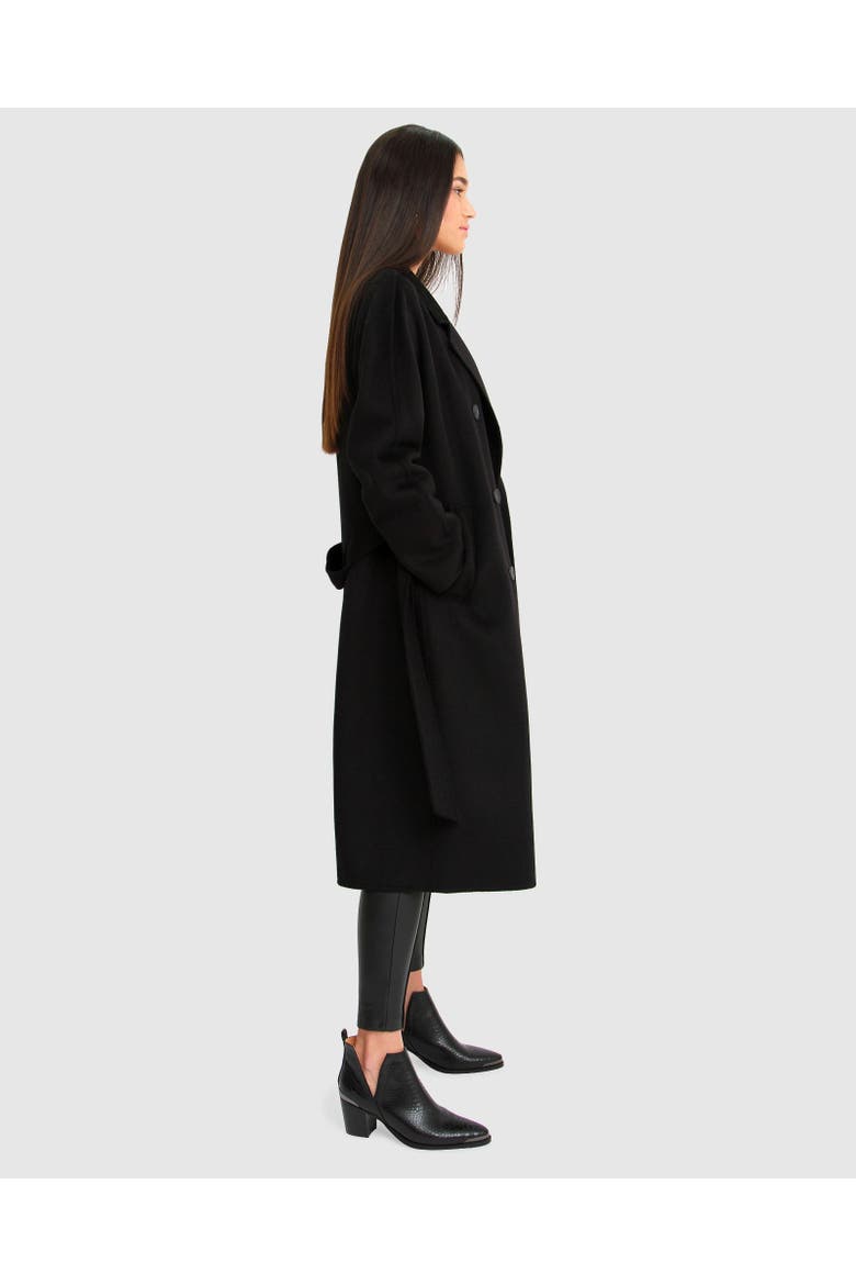 Boss Girl Double Breasted Lined Wool Coat, Alternate, color, Black