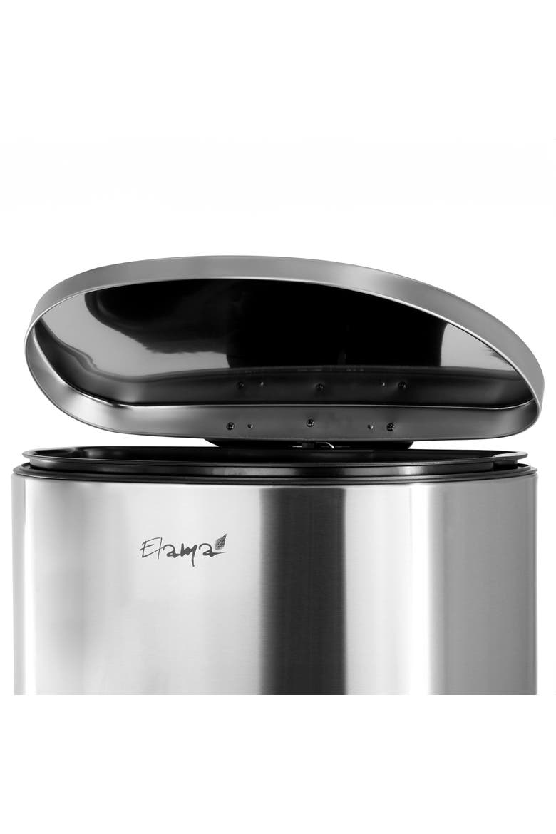 13 Gallon Half Circle Stainless Steel Trash Bin, Alternate, color, Silver