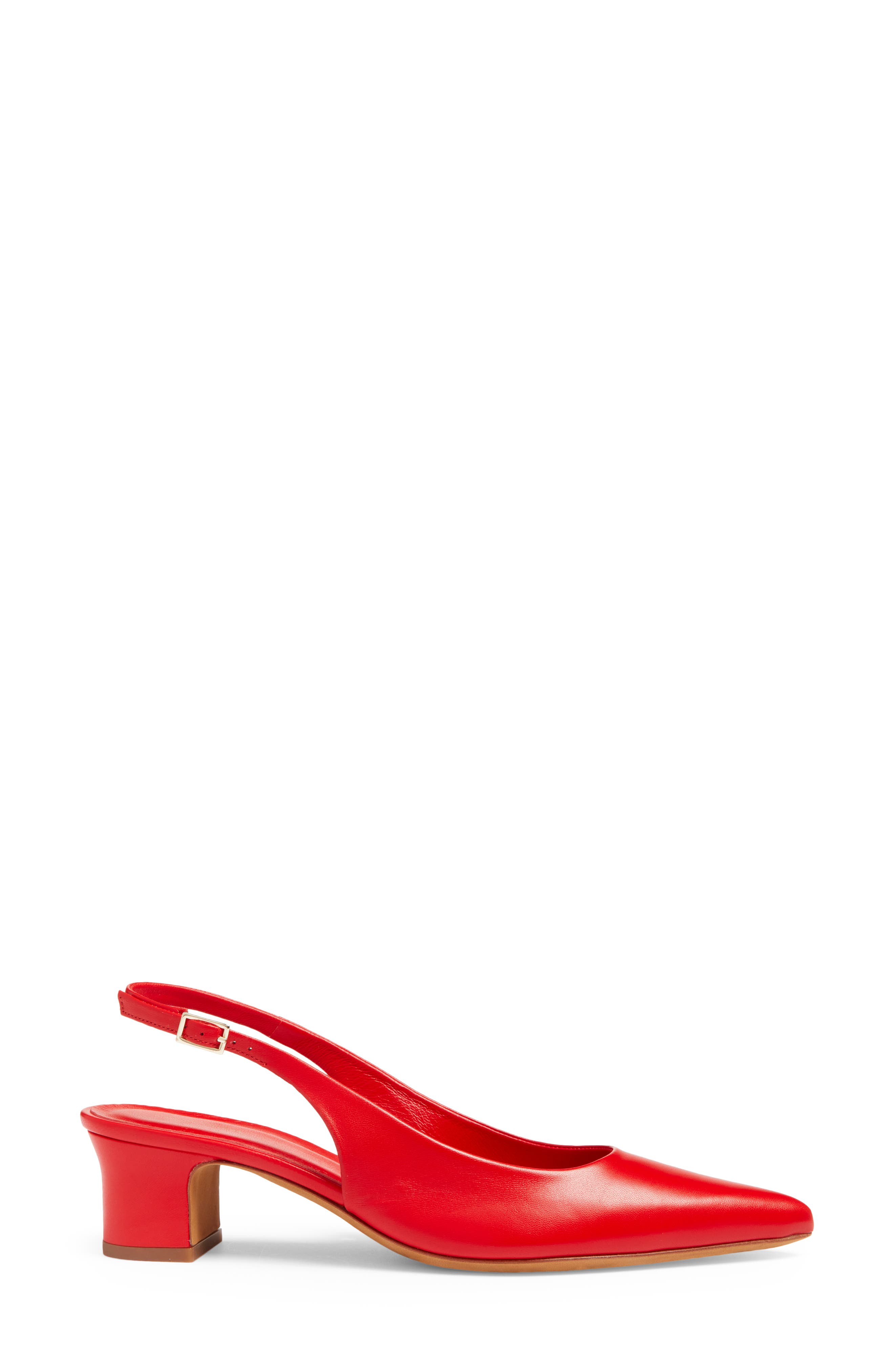 Pointed Toe Slingback Pump, Alternate, color, POPPY