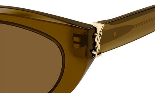 Saint Laurent Sl M115 Cat-eye Sunglasses In Recycled Acetate In Brown