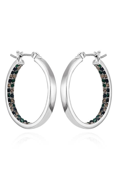 Inside Out Crystal Pavé Hoop Earrings