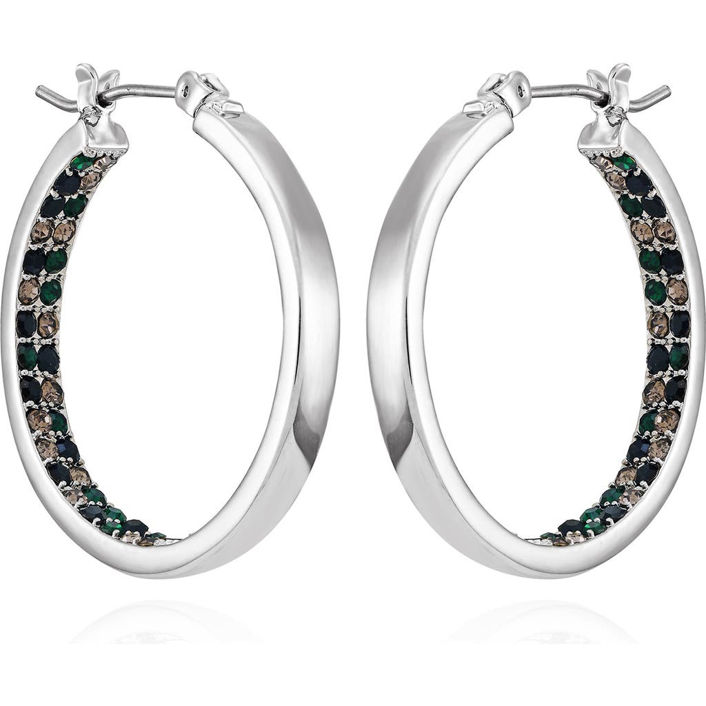Vince Camuto Inside Out Crystal Pavé Hoop Earrings In Silver Tone