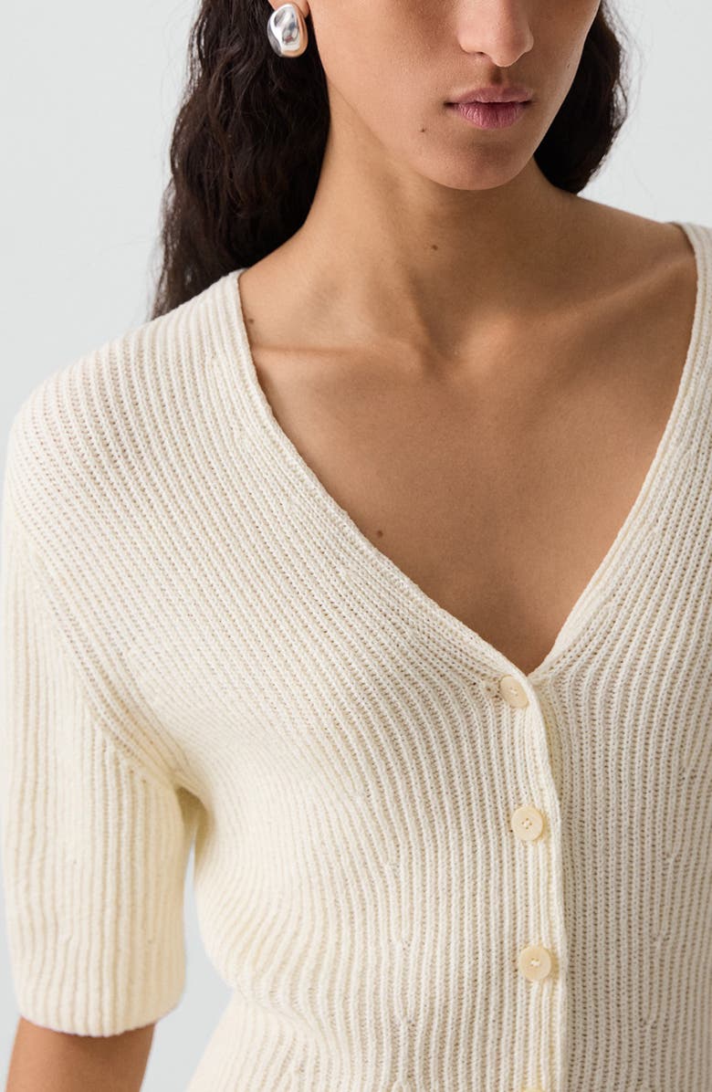 Theory Shaped Cotton Cardigan, Alternate, color, Ivory - C05