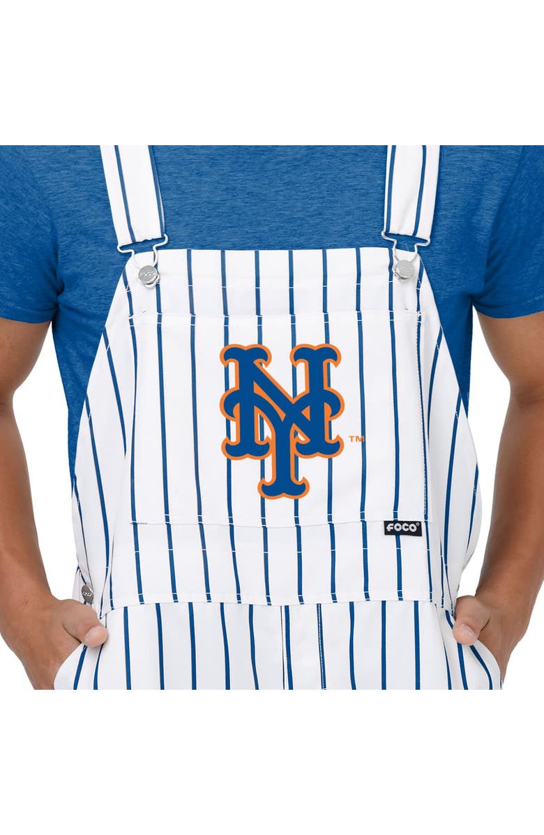 FOCO Men's FOCO White New York Mets Pinstripe Bib Overalls, Alternate, color, White