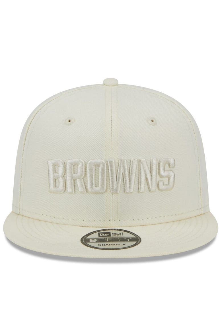 Men's New Era Cream Cleveland Browns Color Pack 9FIFTY Snapback Hat, Alternate, color, Cream
