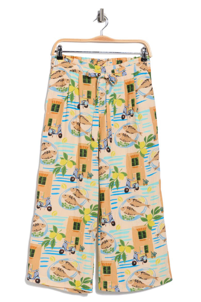 Print Wide Leg Pants, Alternate, color, CREAM