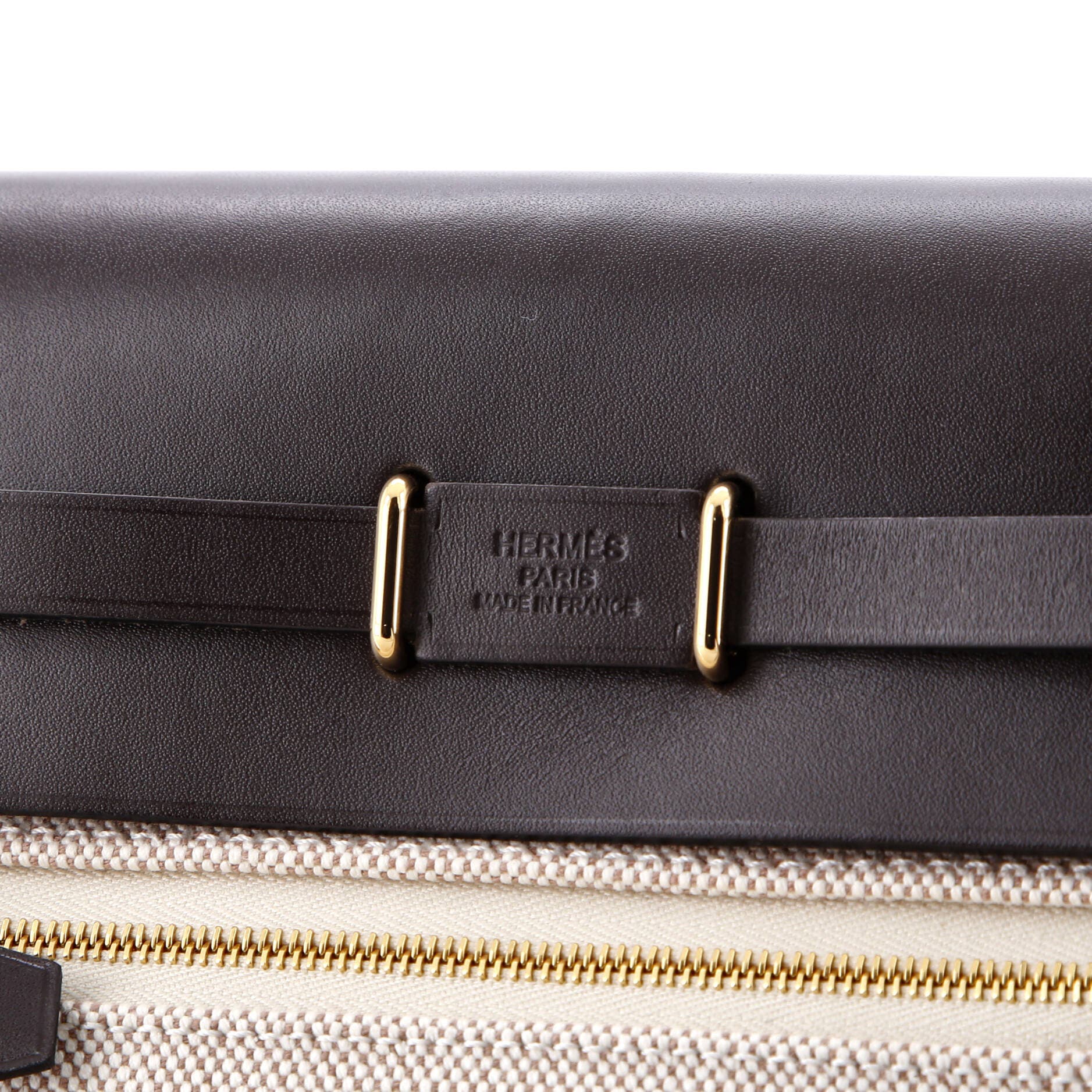 Pre-Owned Hermes Herbag Zip Toile and Leather 20, Alternate, color, Ecru