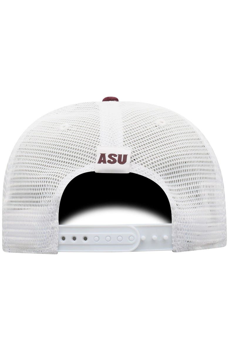TOP OF THE WORLD Men's Top of the World Maroon/White Arizona State Sun Devils Trucker Snapback Hat, Alternate, color,