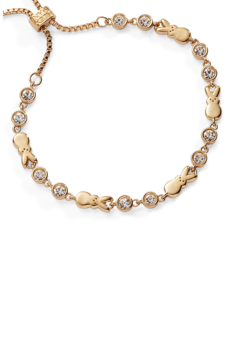 Peeps® Bunny Bolo Bracelet, Main, color, Gold