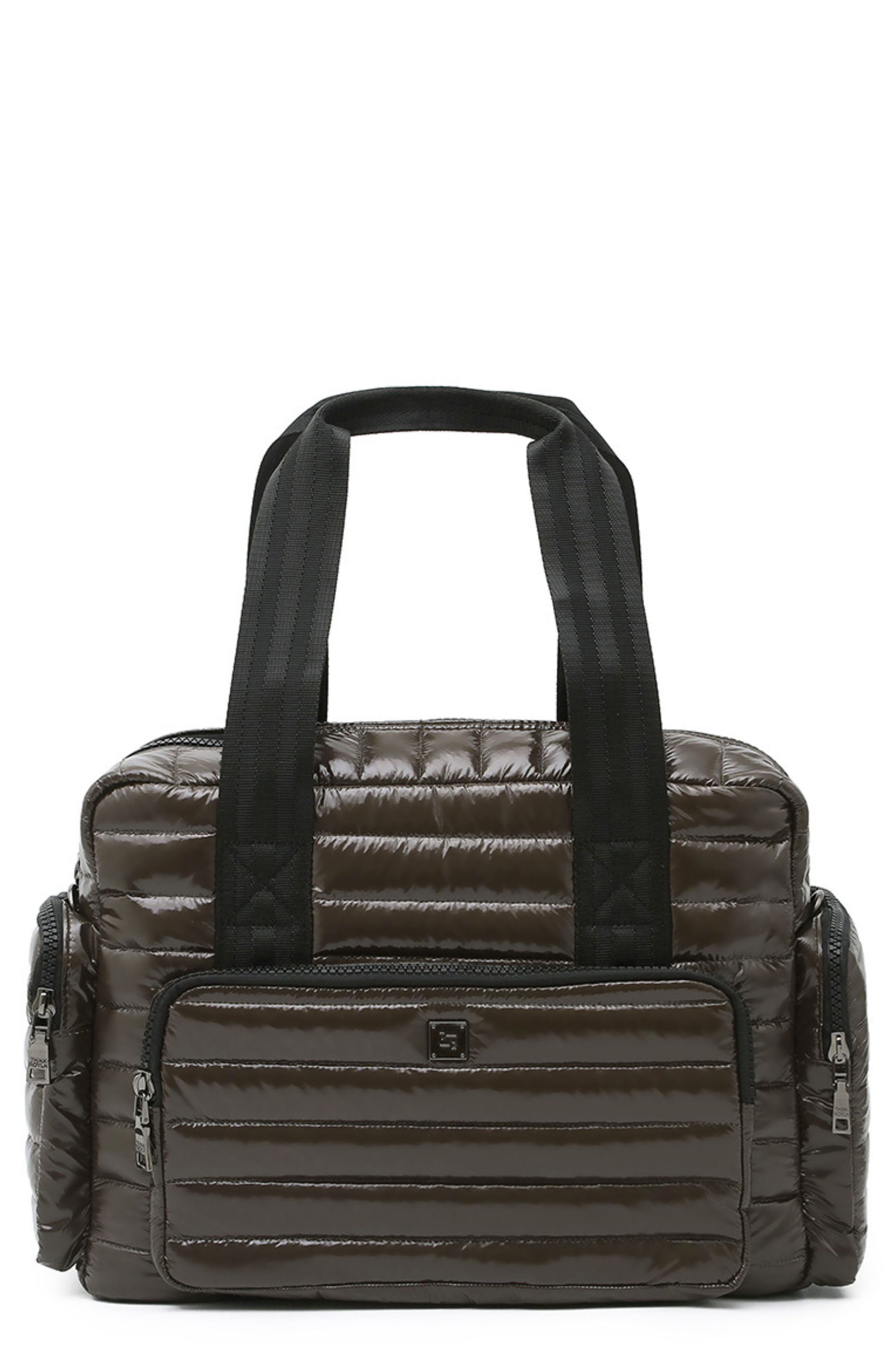 Voyager Travel Bag, Main, color, GLOSSY CHOCOLATE