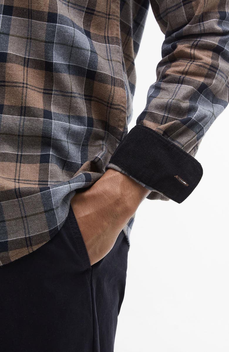 Barbour Rasay Tailored Fit Plaid Flannel Button-Down Shirt, Alternate, color, Cedarwood