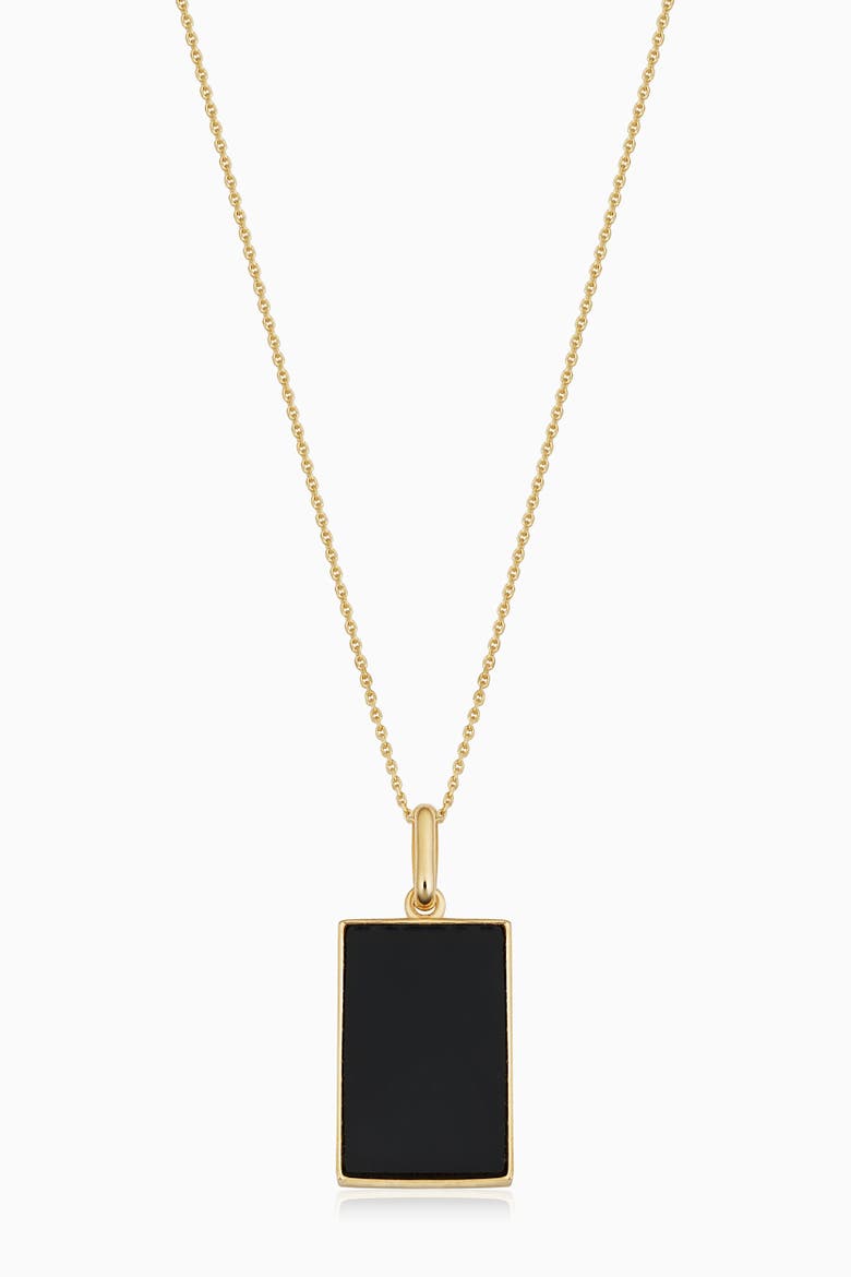 14K Gold Tag Me Pendant Necklace, Main, color, Gold - Black Onyx