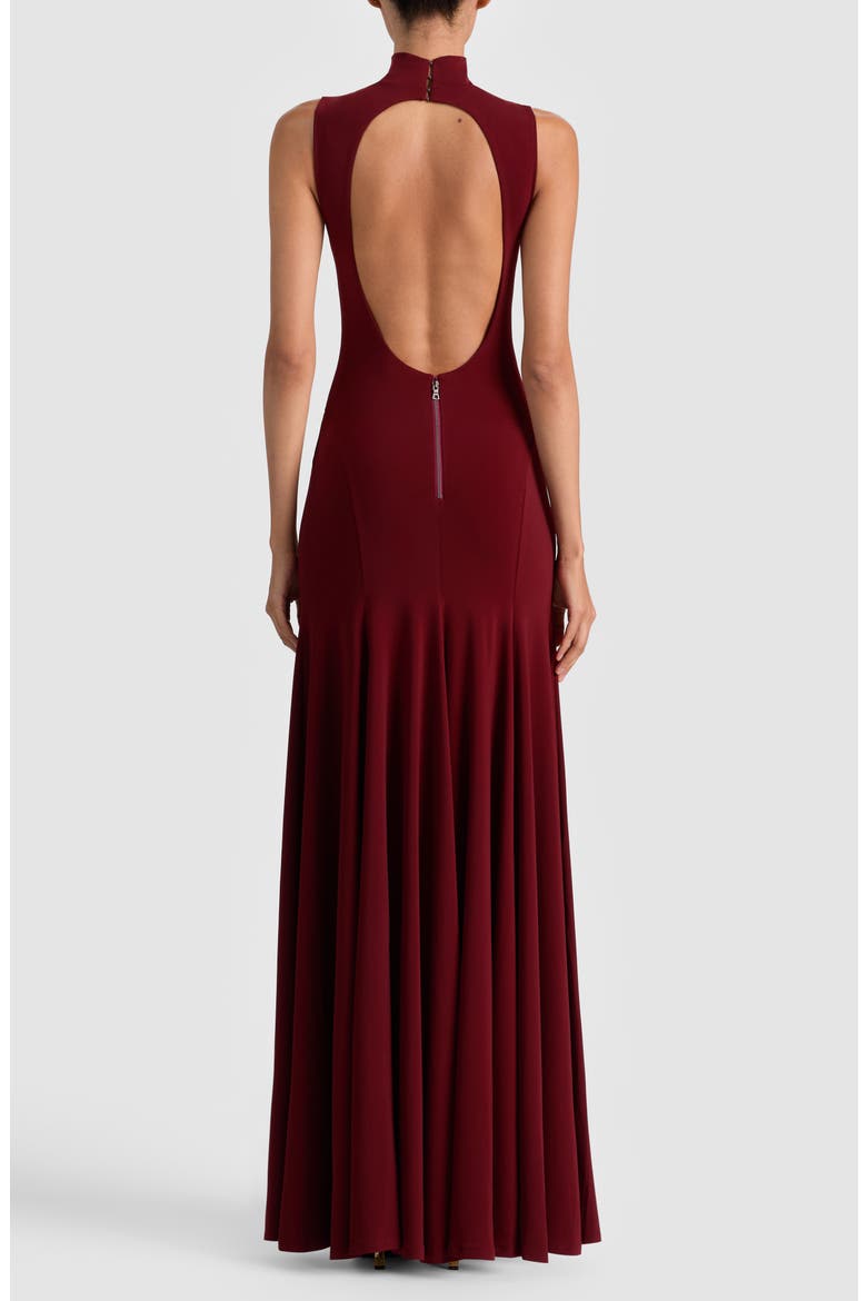 Augusta Open Back Dress, Alternate, color, OXBLOOD