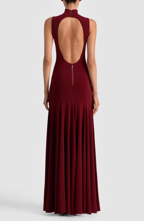 Alice And Olivia Augusta Open Back Maxi Dress In Burgundy