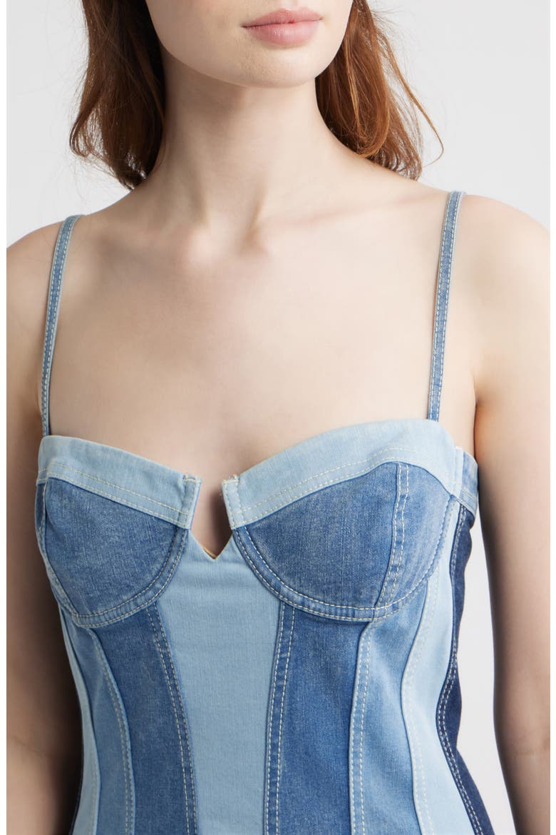 Mackensie Denim Dress, Alternate, color, PANELED DENIM