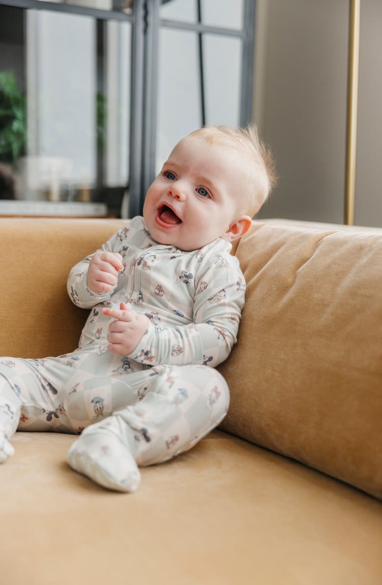 Copper Pearl Mickey Mouse & Friends Zip-Up Footie Pajamas, Alternate, color, Mickey Mouse