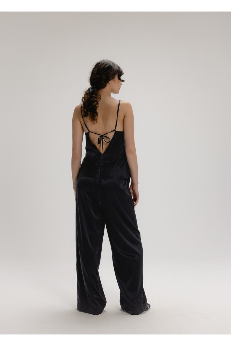 V-Neck Sleeveless Silk Blouse, Alternate, color, Black