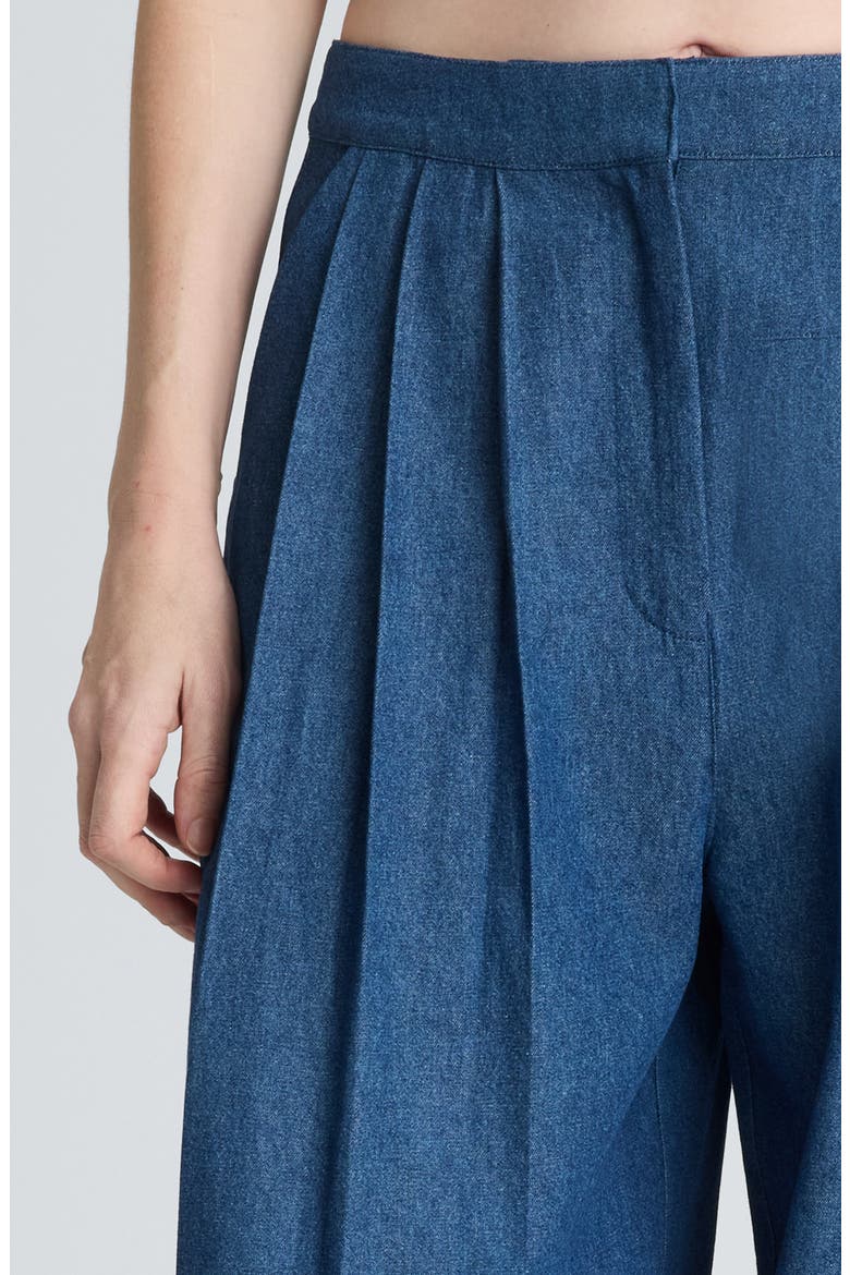 Triple Pleat Wide Leg Cotton Pants, Alternate, color, ARIES WASH