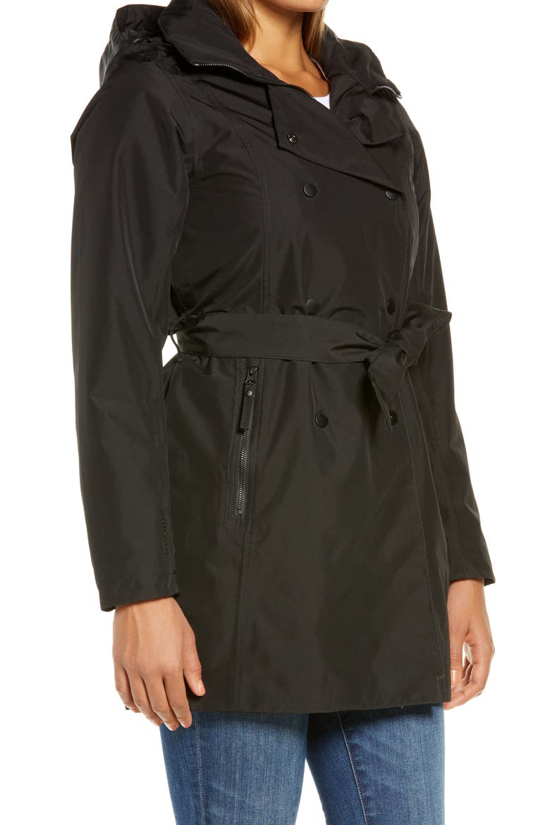 Welsey II Insulated Waterproof Trench Coat, Alternate, color, BLACK