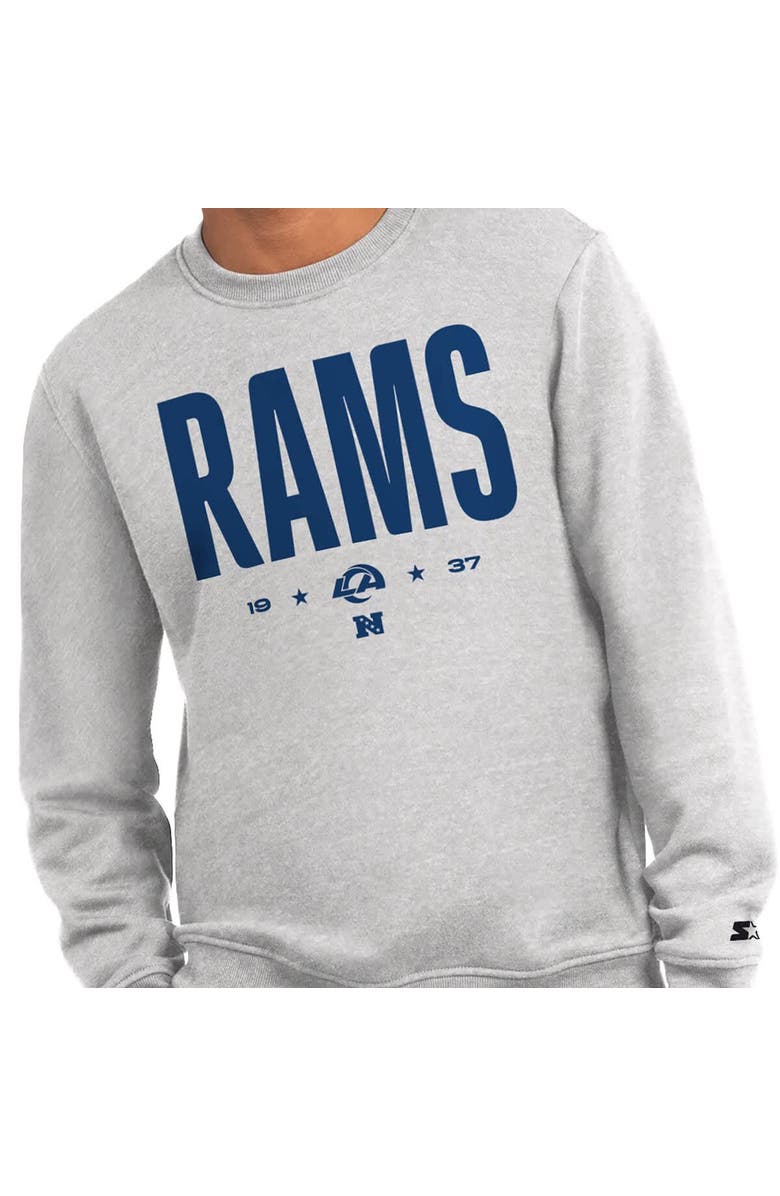 STARTER Men's Starter  Ash Los Angeles Rams Port & Co Sweatshirt, Alternate, color, Ash