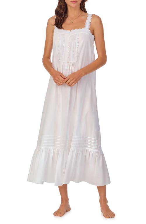 Eileen West Sleeveless Cotton Lawn Ballet Nightgown In White