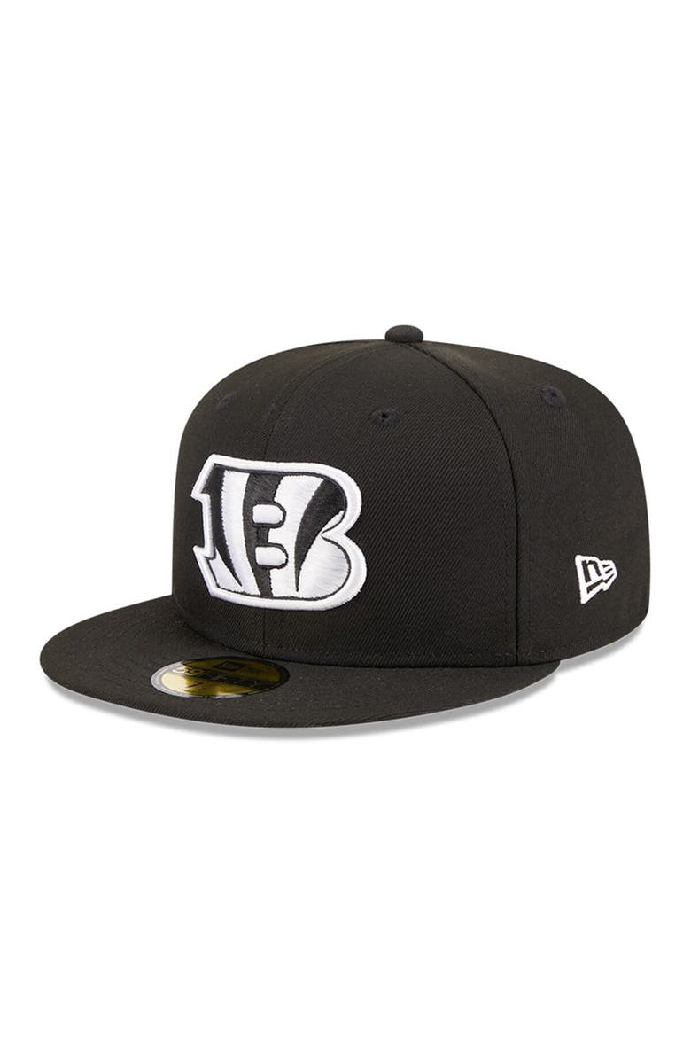 New Era Men's New Era Black Cincinnati Bengals Main Patch 59FIFTY Fitted Hat, Alternate, color, Black