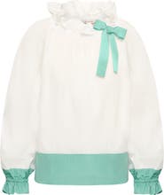 Maison Common Taffeta Blouse With Bloon Sleeves And Bow