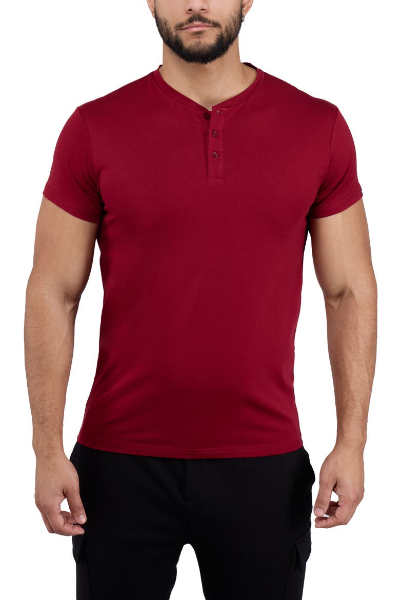 Short Sleeve Henley, Main, color, BURGUNDY