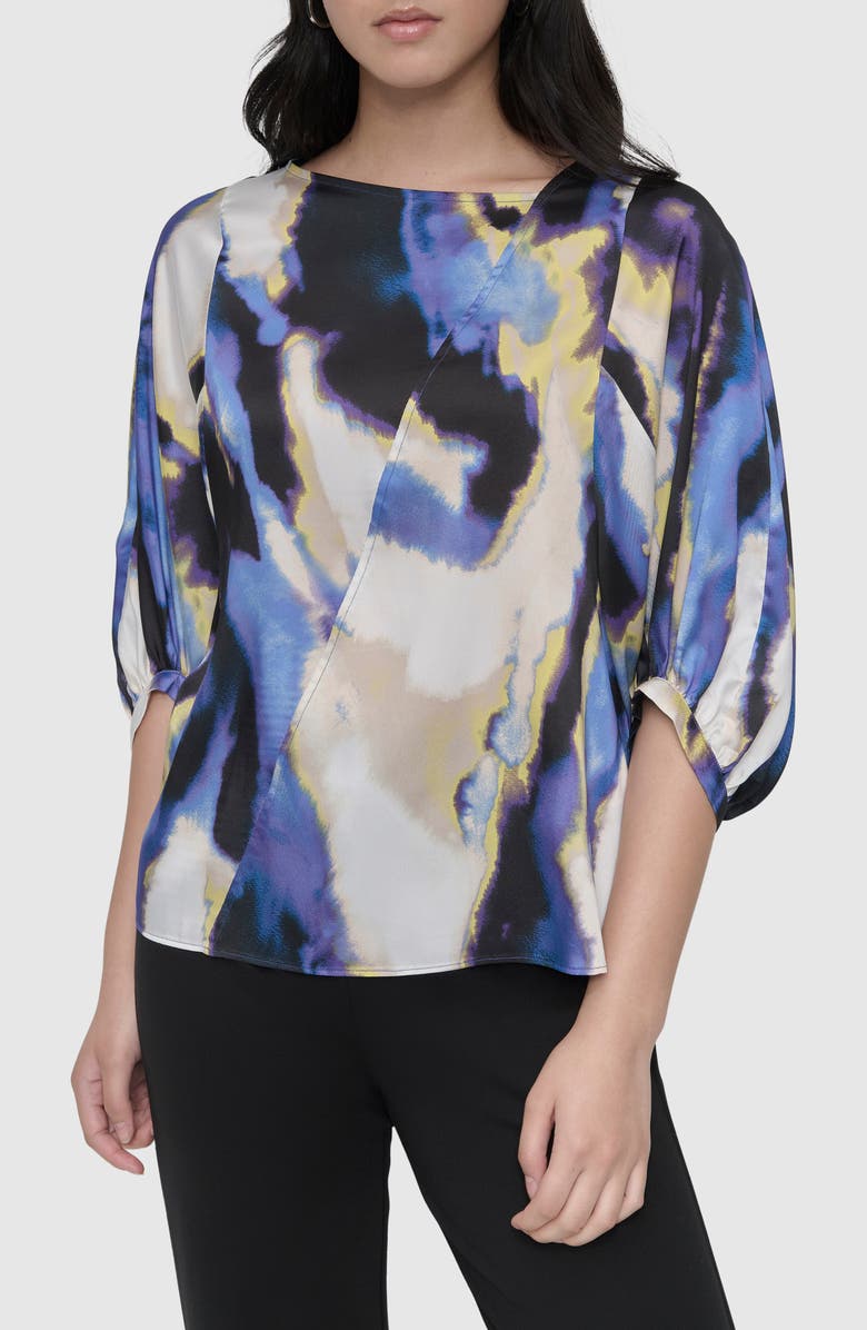 DKNY Asymmetric Neck Top, Main, color, 