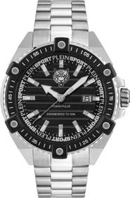 PLEIN SPORT Urban Pulse Three Hand Quartz Stainless Steel Bracelet Watch, 47mm