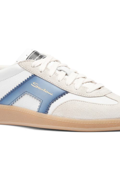 Santoni Leather And Suede Dbs Oly Sneaker