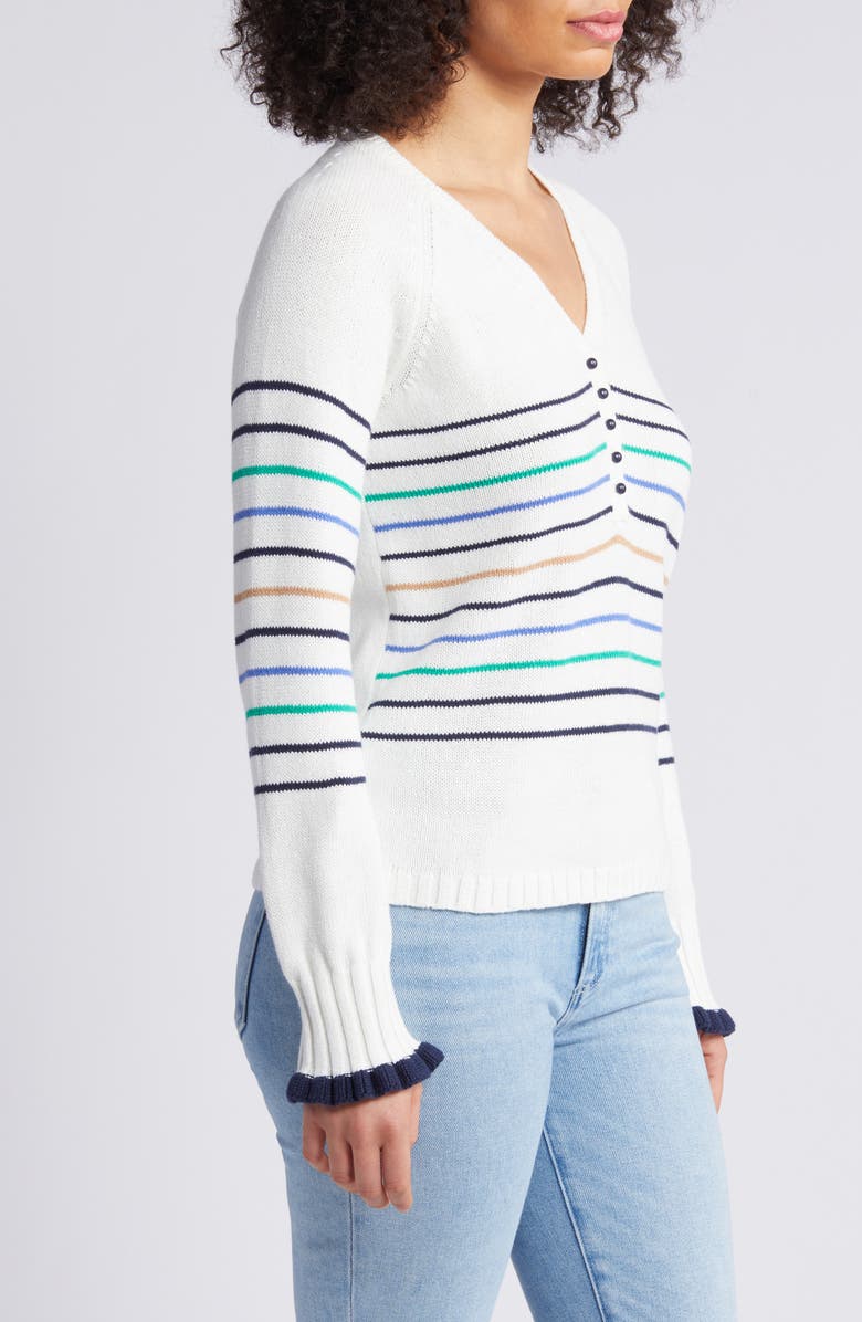 NIC+ZOE Maritime Stripe Cotton Sweater, Alternate, color, 