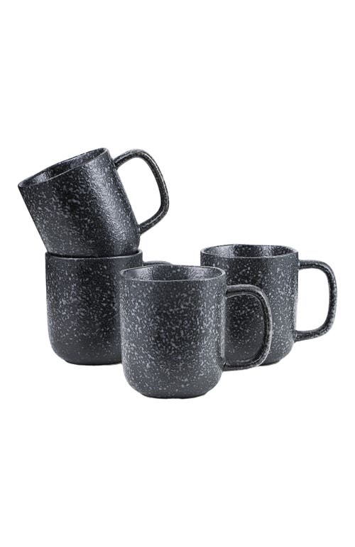 Stone Lain Tom Stoneware 4-piece Mug Set In Black