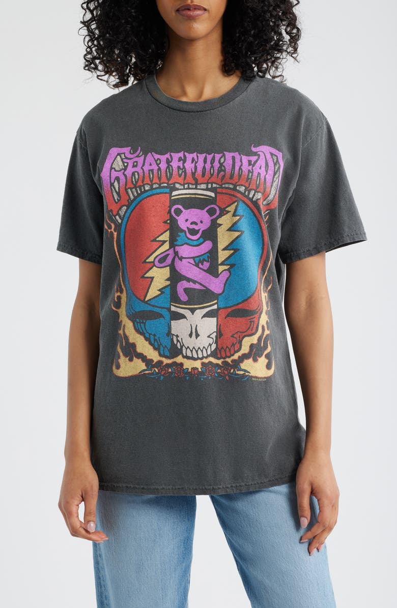 Junk Food Grateful Dead Dancing Bears Cotton Graphic T-Shirt, Main, color, Vintage Black