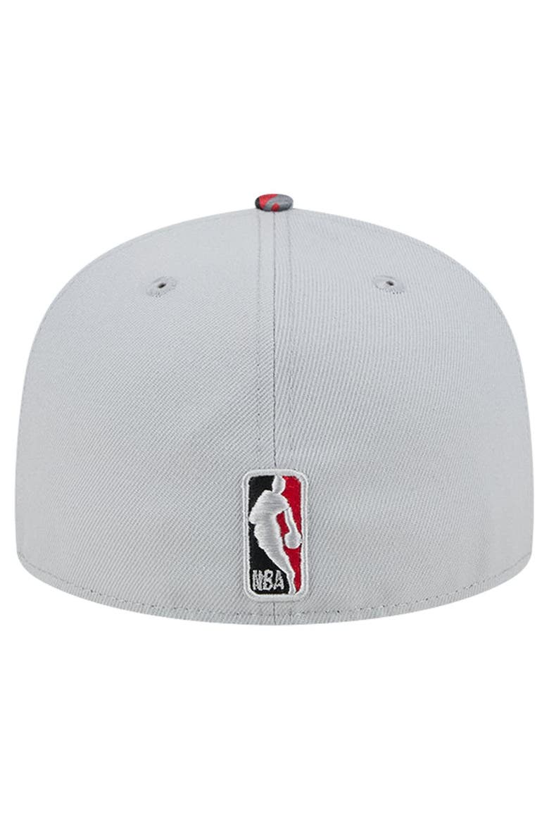 Men's New Era Gray Portland Trail Blazers Active Color Camo Visor 59FIFTY Fitted Hat, Alternate, color, Gray