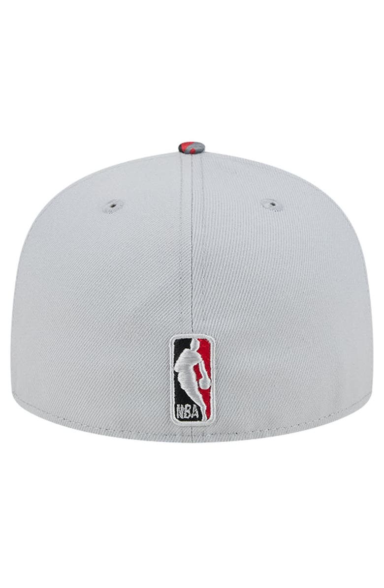 New Era Men's New Era Gray Portland Trail Blazers Active Color Camo Visor 59FIFTY Fitted Hat, Alternate, color, Gray